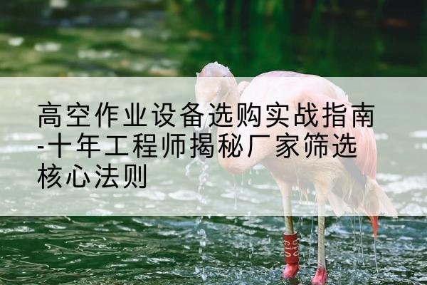 昭阳剪叉式升降机厂家-高空作业设备选购实战指南-十年工程师揭秘厂家筛选核心法则