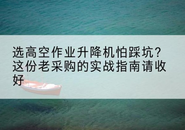昭阳高空作业升降机厂家推荐-选高空作业升降机怕踩坑？这份老采购的实战指南请收好
